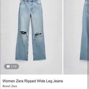 Zara High Rise Wide Leg Jean